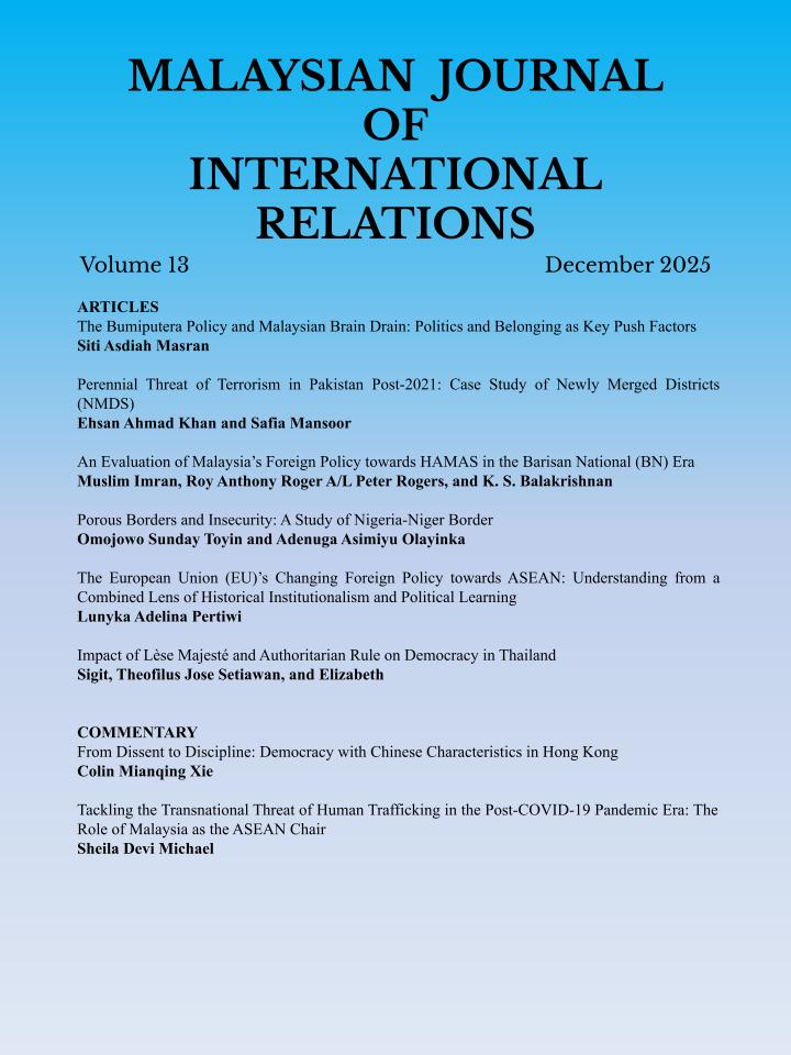 					View Vol. 13 No. 1 (2025): MJIR | The Malaysian Journal of International Relations
				